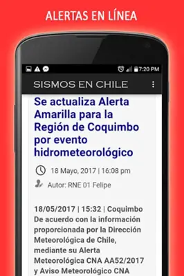 Sismos en Chile y Emergencias android App screenshot 2